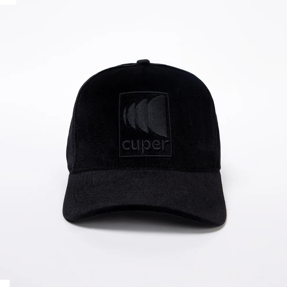 All Black Velvet Cap
