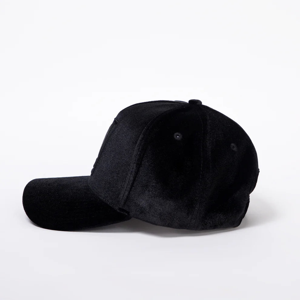 All Black Velvet Cap