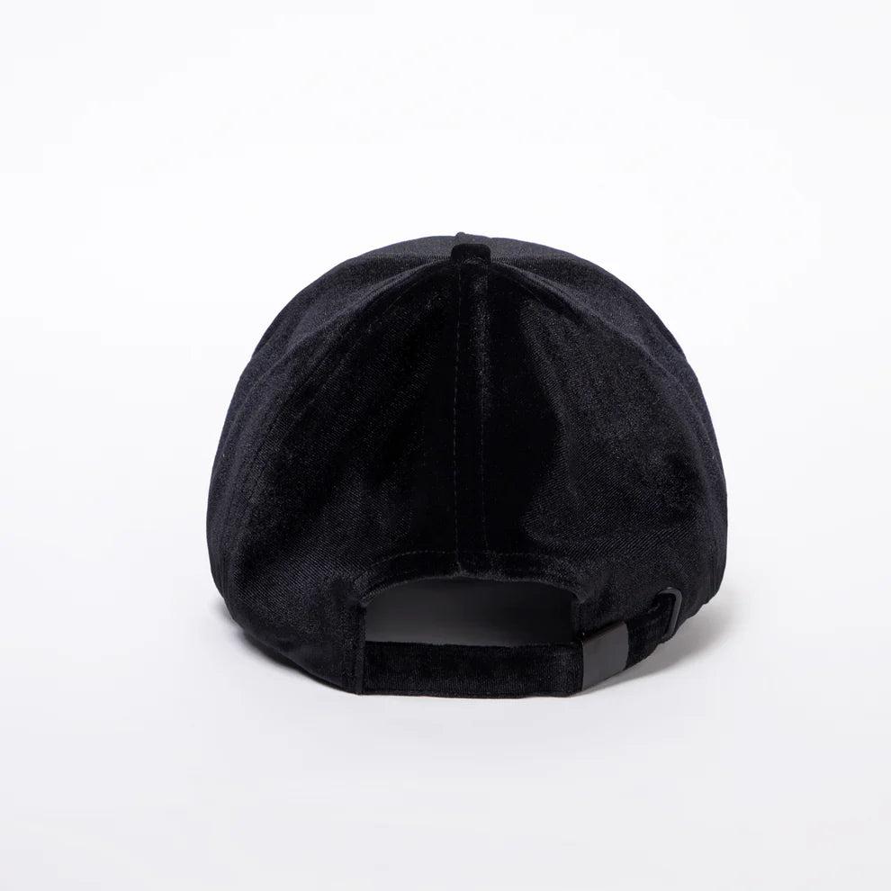 All Black Velvet Cap